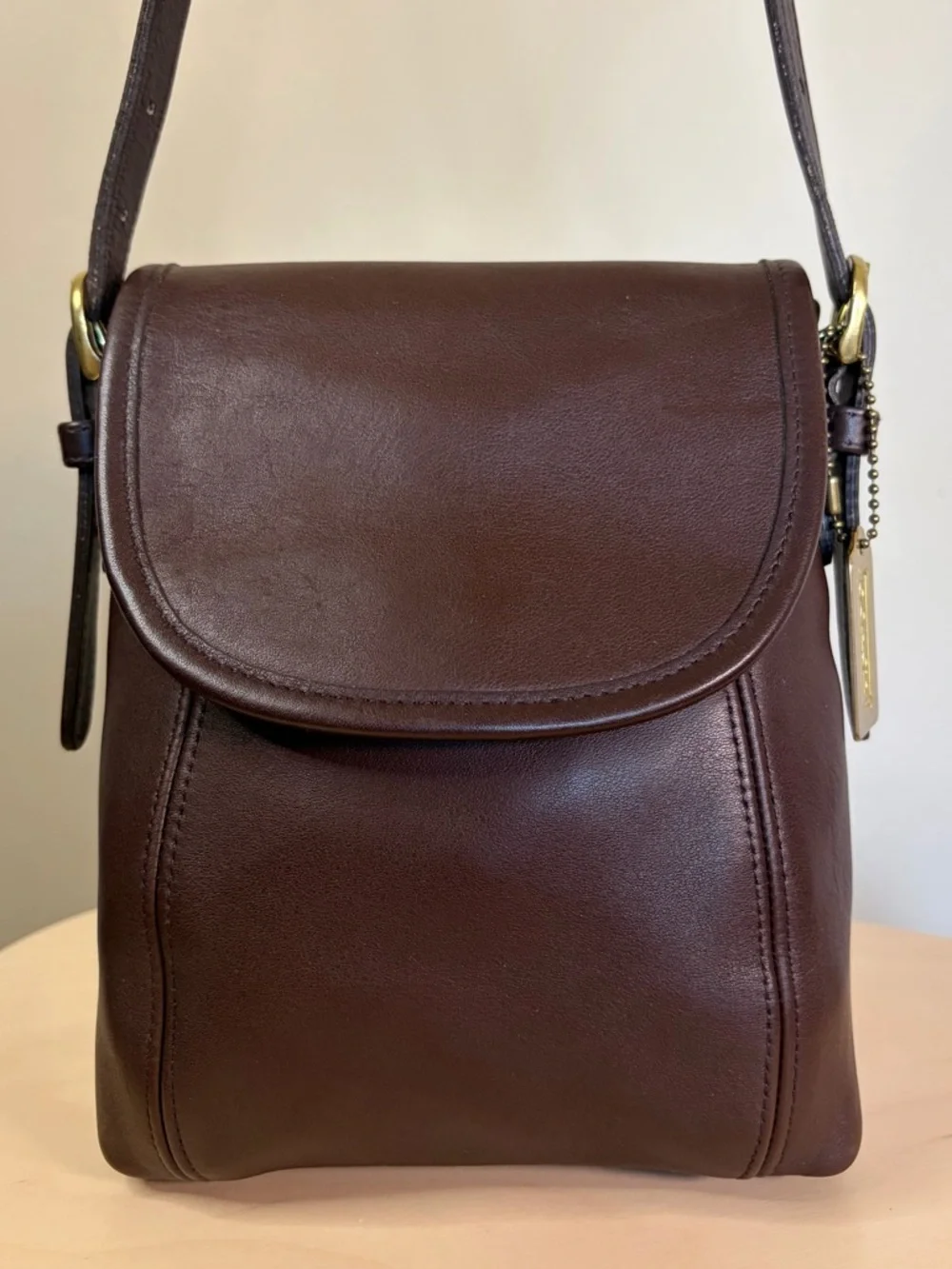 Vintage COACH Soho Small Satchel Flap Mahogany Brown Leather Crossbody 4108 EUC
